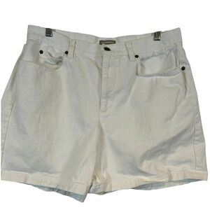 Liz Claiborne Lizwear White Denim Mom Shorts High Rise Womens Plus Sz. 16 Casual